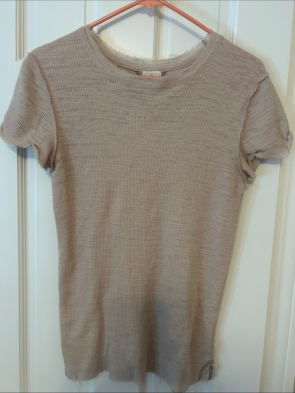 We The Free Ribbed Waffle Knit Short Sleeve Tee